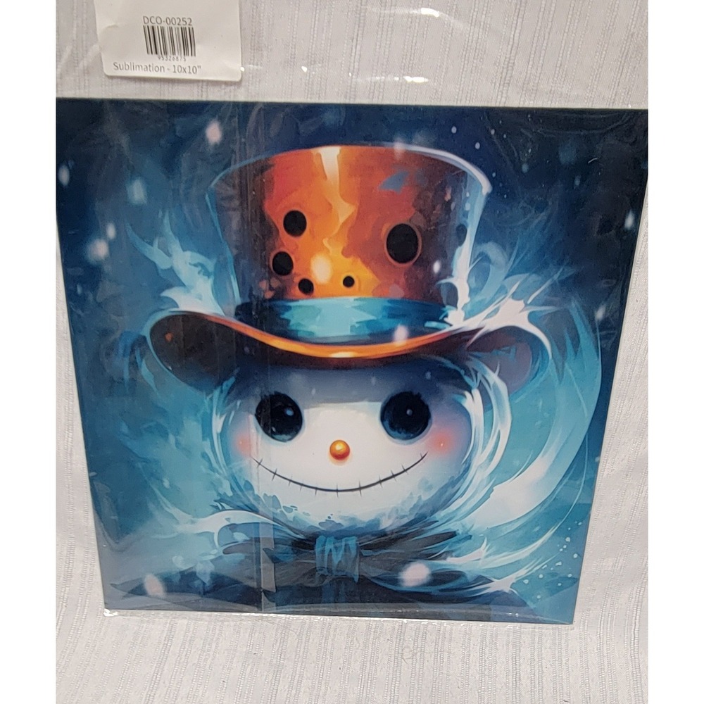 Snowman Wreath Attachment Sublimation Metal Sign 10x10 Holiday Decor